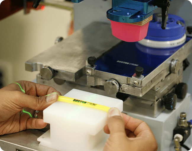 Pad printing plastic components